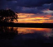 Main pool at sunset